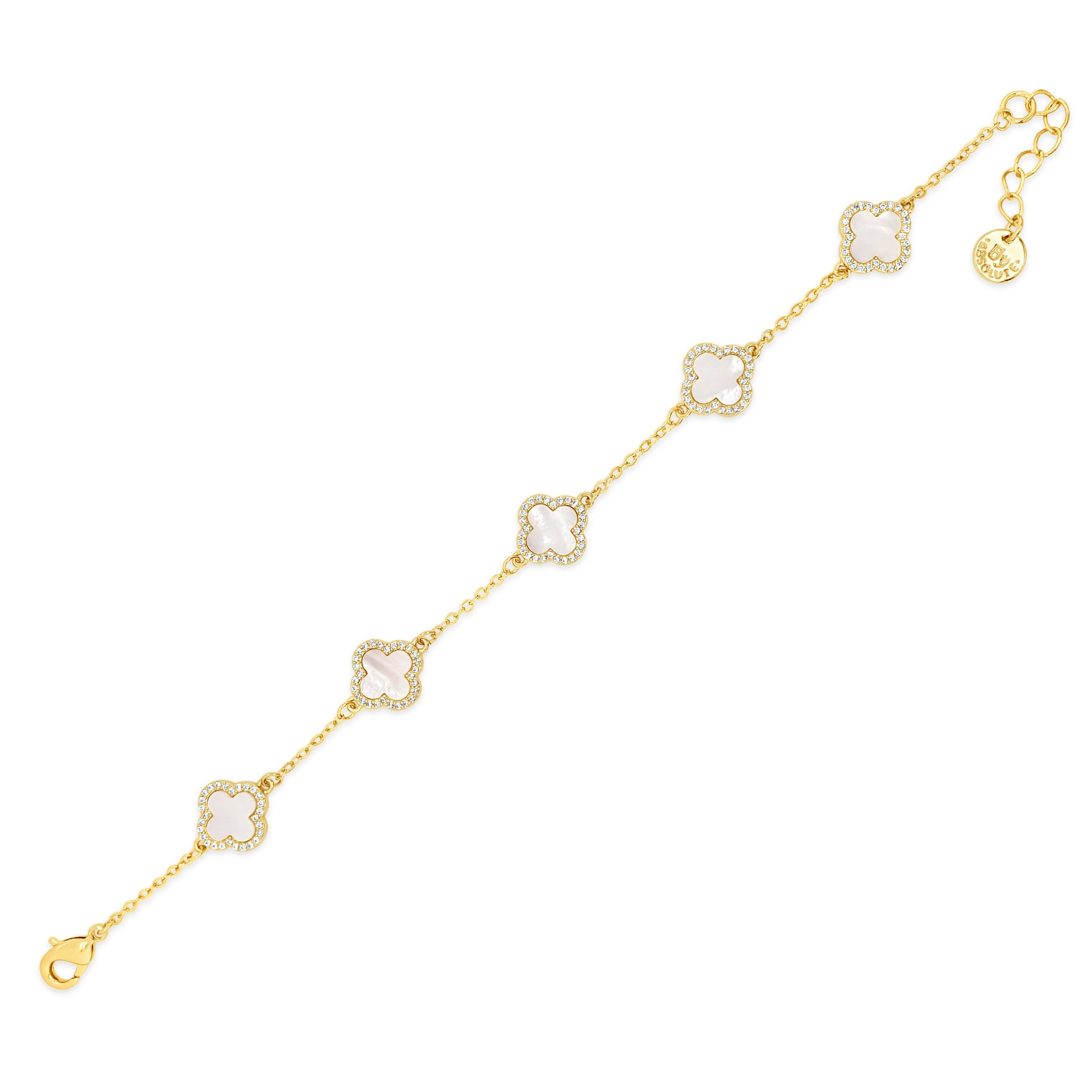 Absolute Jewellery Mother of Pearl 5 Clovers Bracelet