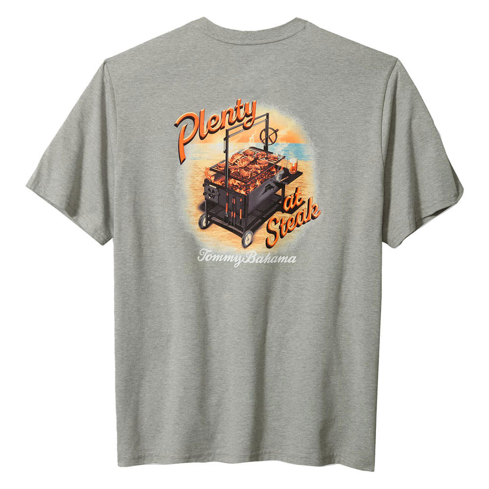 TOMMY BAHAMA MENS Tommy Bahama Big & Tall Plenty At Steak T Shirt   Grey Heather