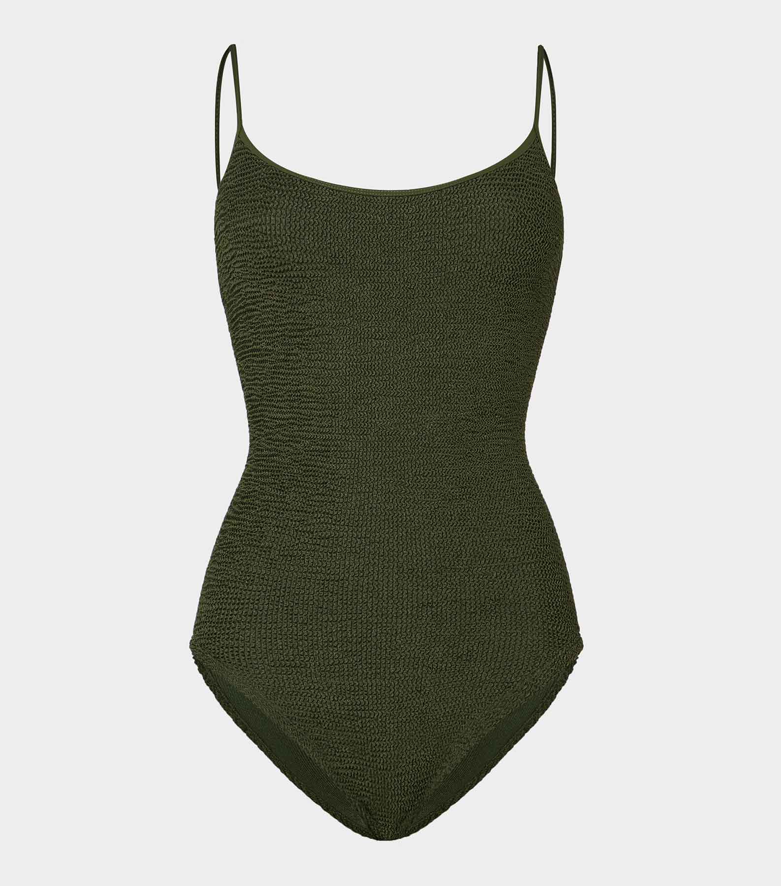 HUNZA G Coverage Pamela Swim   Metallic Khaki