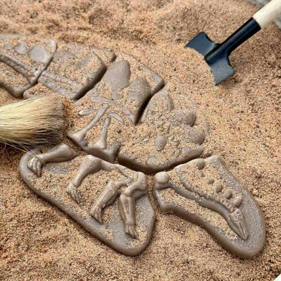 OAK & EVER Dino Dig & Build Stone Puzzle Set   Pliosaur & Stegosaurus