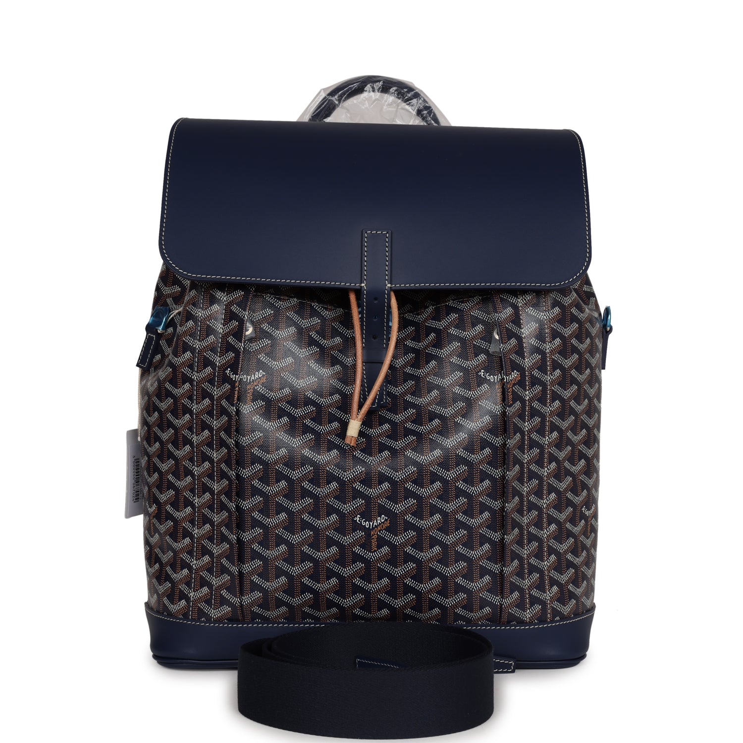 Goyard Alpin Backpack MM Navy Goyardine Canvas Palladium Hardware