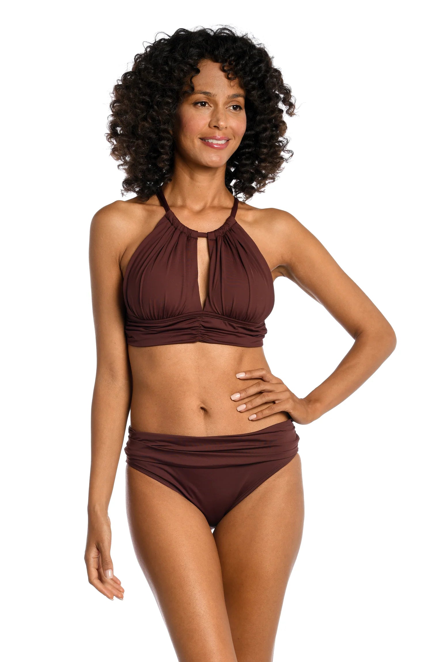 Island Goddess High Neck Midkini Top In Java   La Blanca