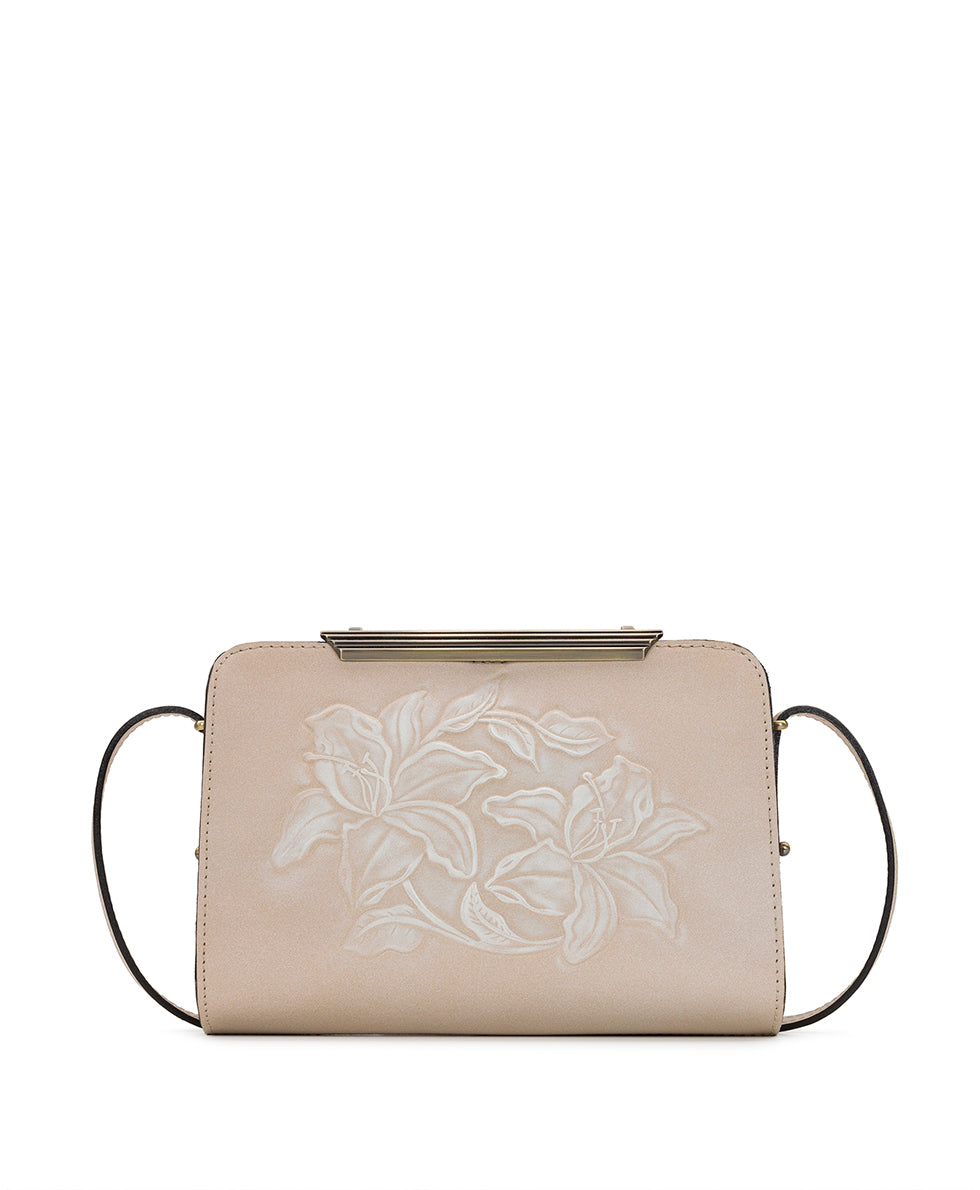 PATRICIA NASH Kanalia Frame Crossbody   Burnished Parisian Floral Tooled