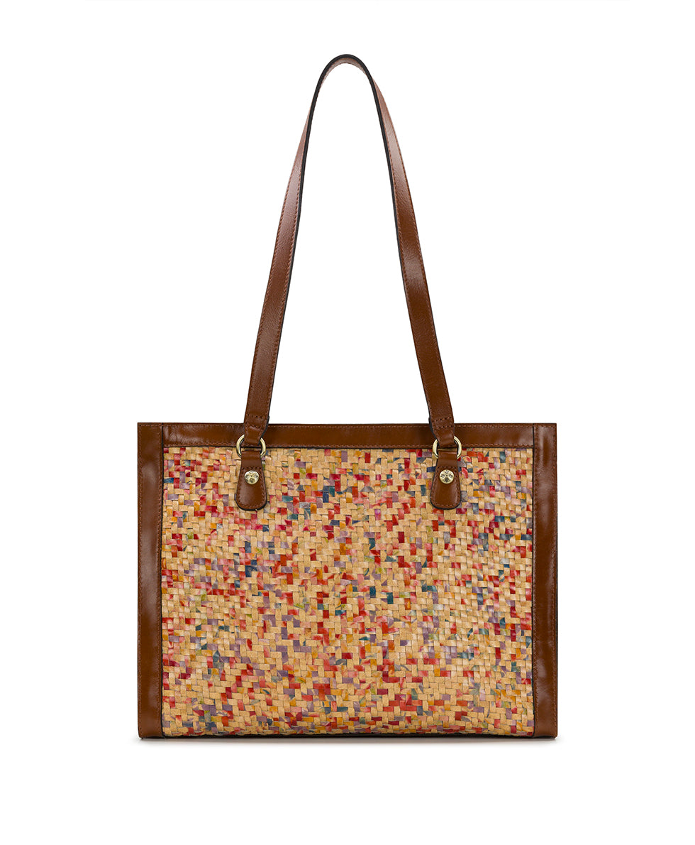 PATRICIA NASH Marena Woven Satchel   Aegean Blooms