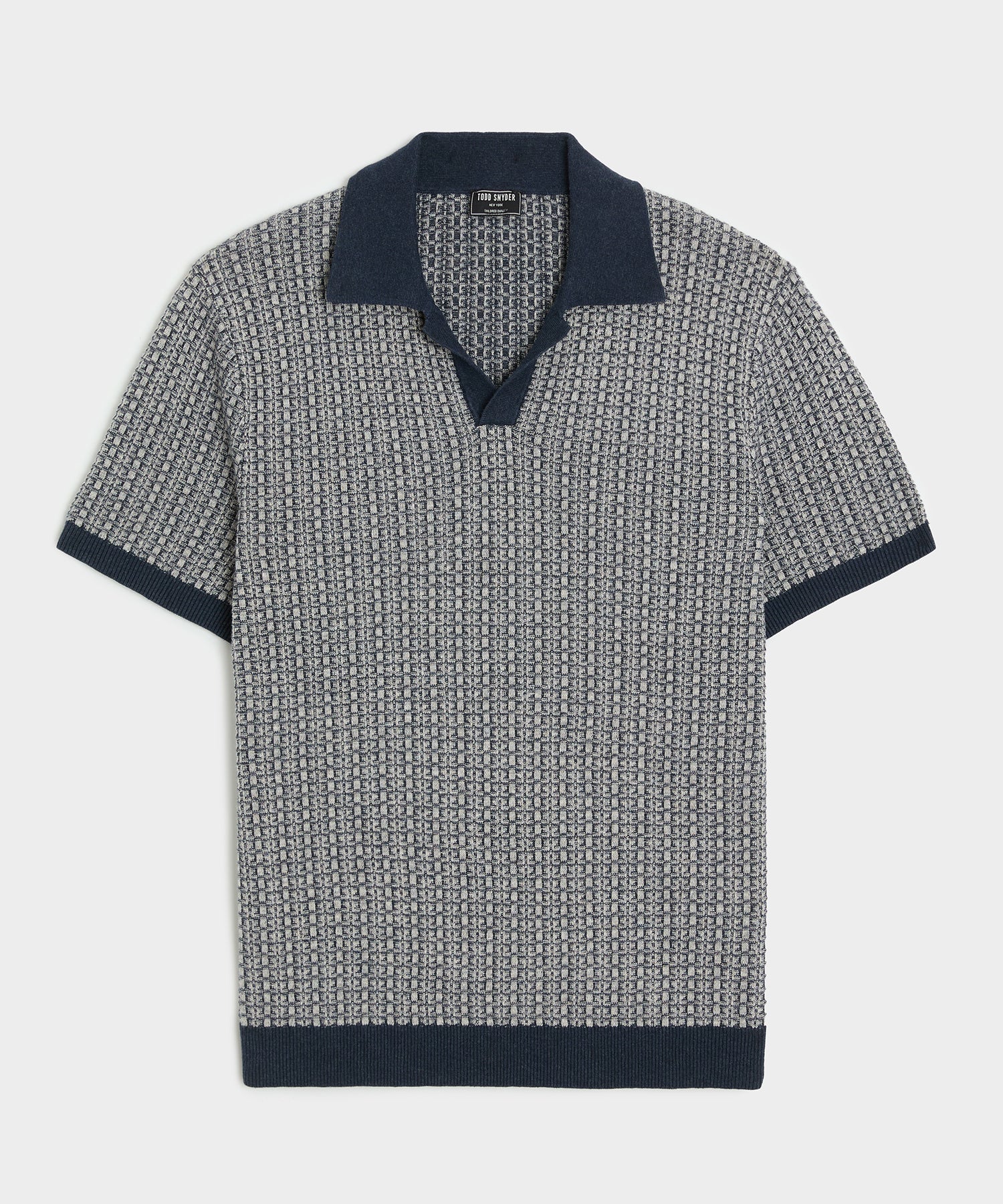 TODD SNYDER Linen Geometric Montauk Sweater Polo