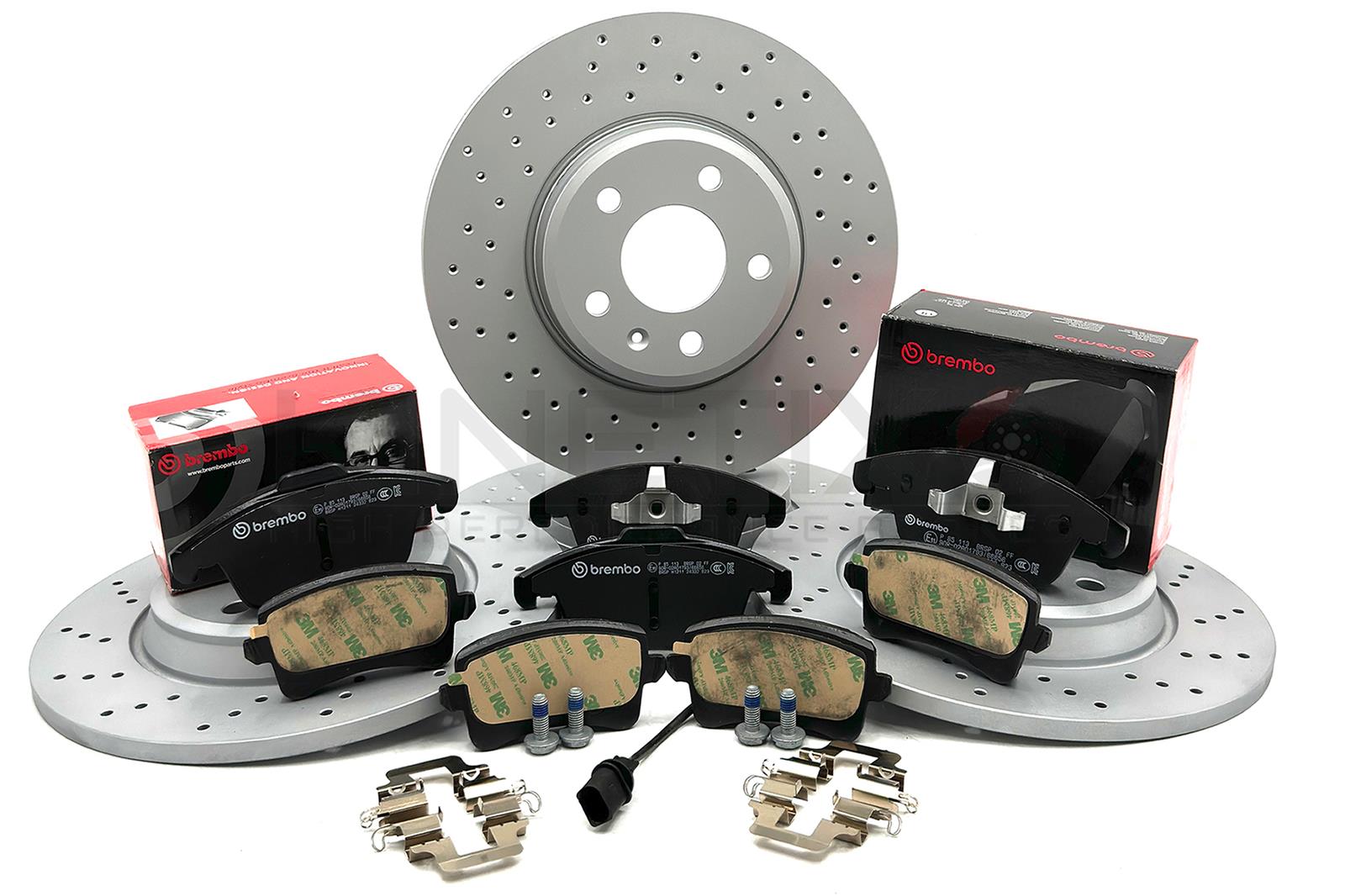 KINETIX FOR AUDI A5 2.0 TDI DRILLED FRONT REAR BRAKE DISCS BREMBO PADS 314mm 300mm