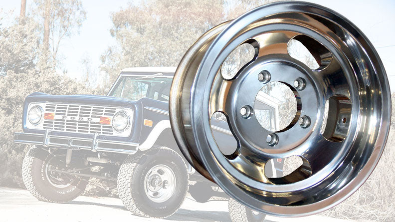 TOMS OFFROAD US Mags Slotted Indy Wheel, Polished Aluminum   15x8, 5x5.5 Bolt Pattern   66 77 Bronco