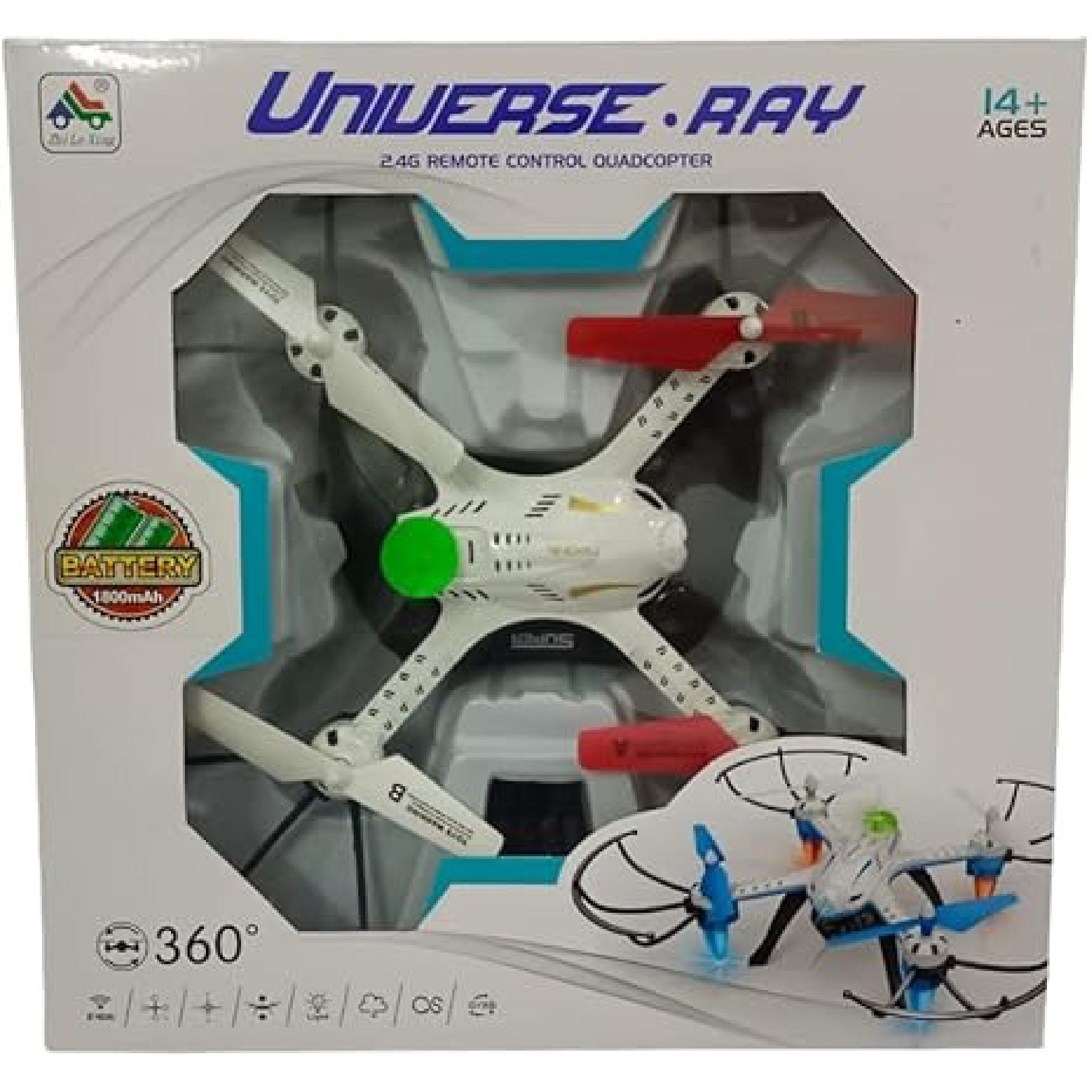 SMART TOYS Universe Ray 2.4G Remote Control Quadcopter Drone for Ages 14+