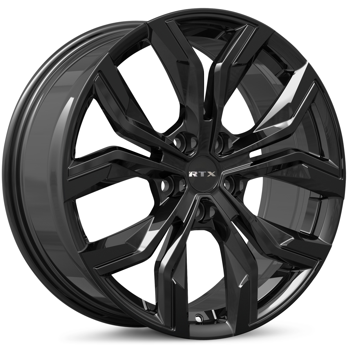 RTXWHEELS 19x8 Alloy Wheel   RTX Venom 083391 Gloss Black , with 5x108 Bolt Pattern , 45.0 Offset , 63.4 HubBore