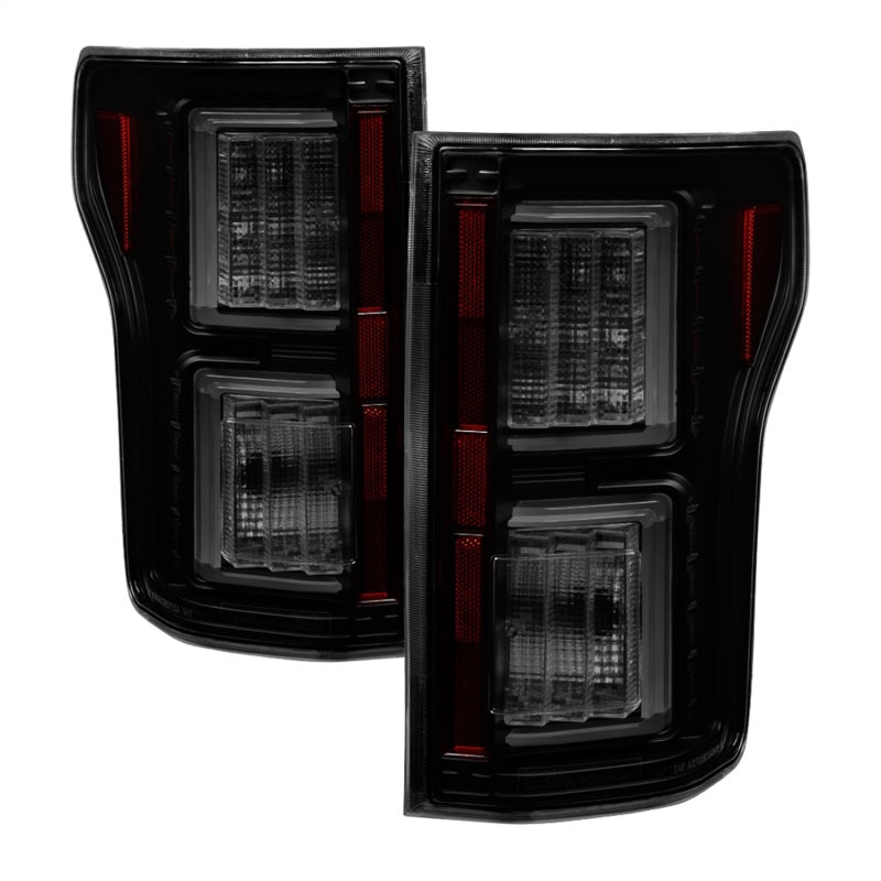 Spyder 18 19 Ford F 150 (w/o Blind Spot Sensor) LED Tail Lights   Blk Smk (ALT YD FF15018 LED BSM)