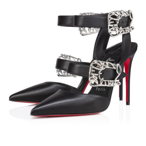CHRISTIAN LOUBOUTIN SHOE CL Giddylina 100 Mm Strappy Pumps Nappa Leather Black