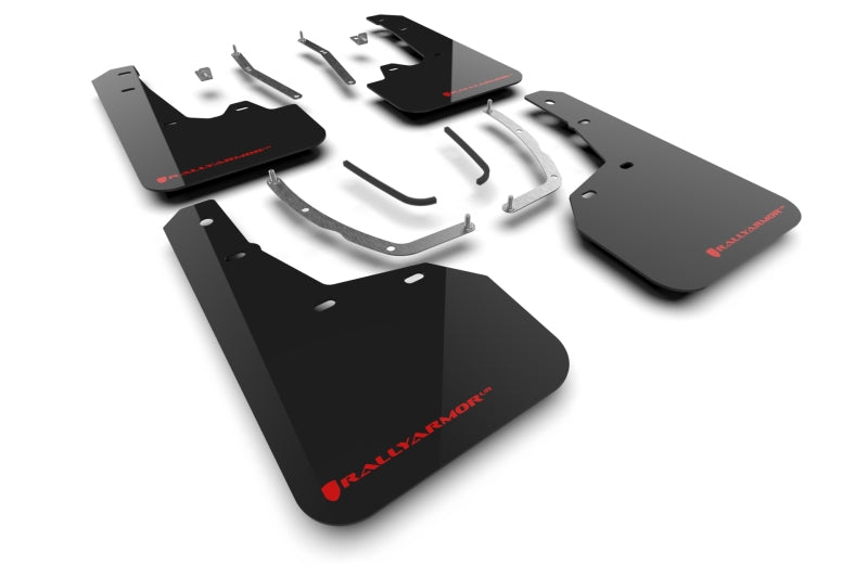 Rally Armor 2025 Hyundai Tucson ICE XRT Black UR Mud Flap   Red Logo