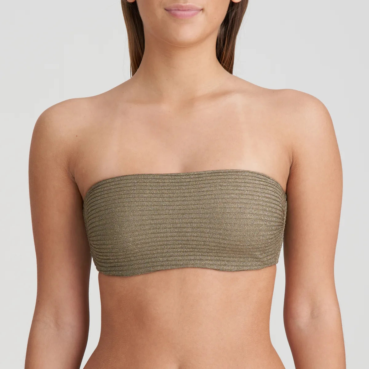MARIE JO SWIMWEAR TINJIS Marie Jo Swimwear   Tinjis Padded Strapless Bikini Top Golden Olive