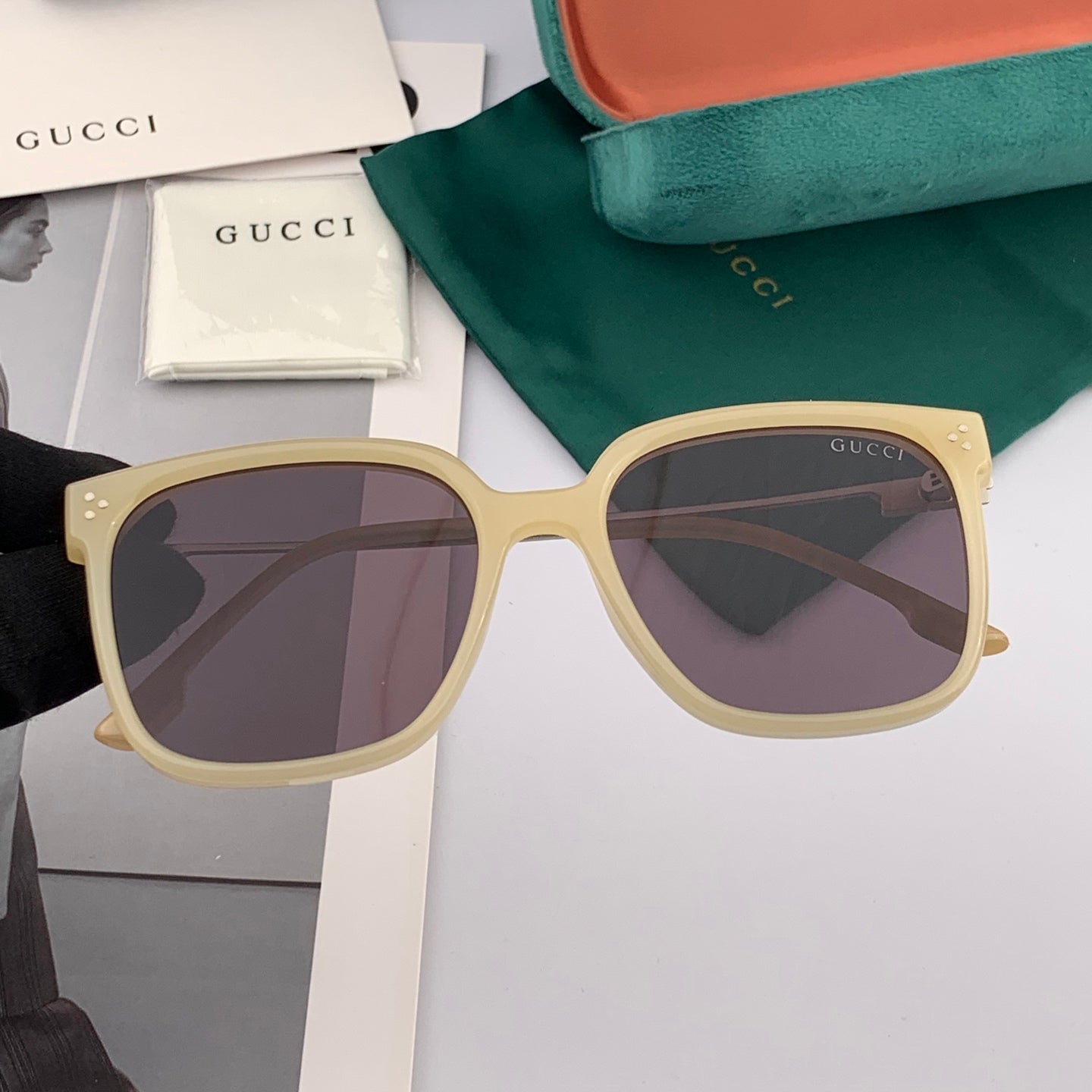 GUCCI SUNGLASSES SQUARE FRAME SUNGLASSES G7108 IN ACETATE