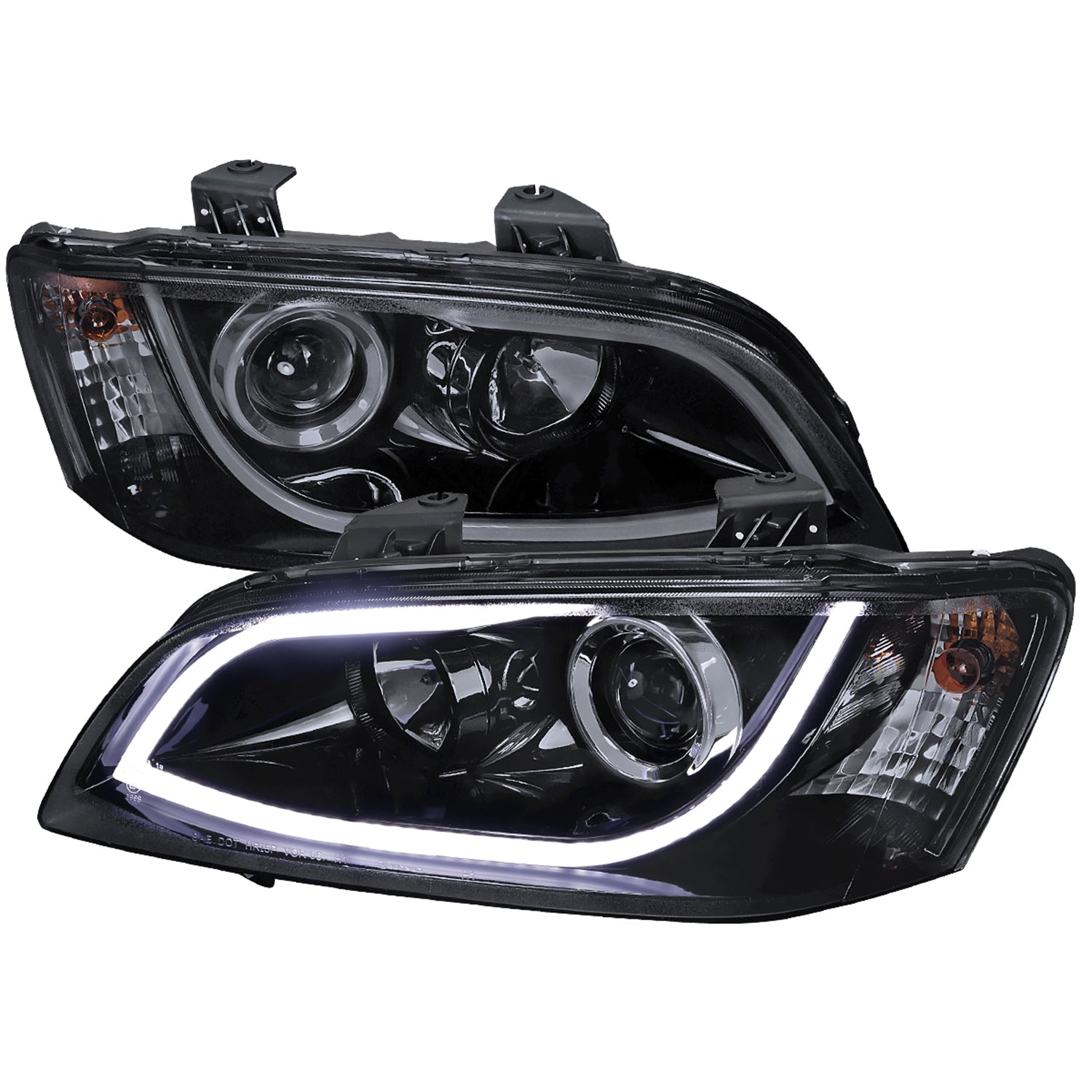 SPEC D TUNING 2008 2009 Pontiac G8 LED Bar Projector Headlights Glossy Black/Smoke Lens