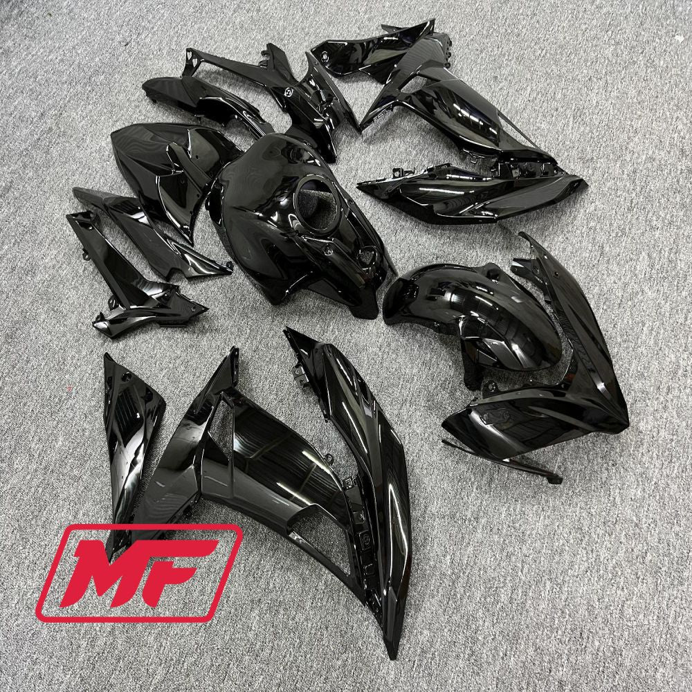 Monster Fairings Full Kit Kawasaki Ninja650 17 19 Gloss Black + Windshield + Gas Tank Cover