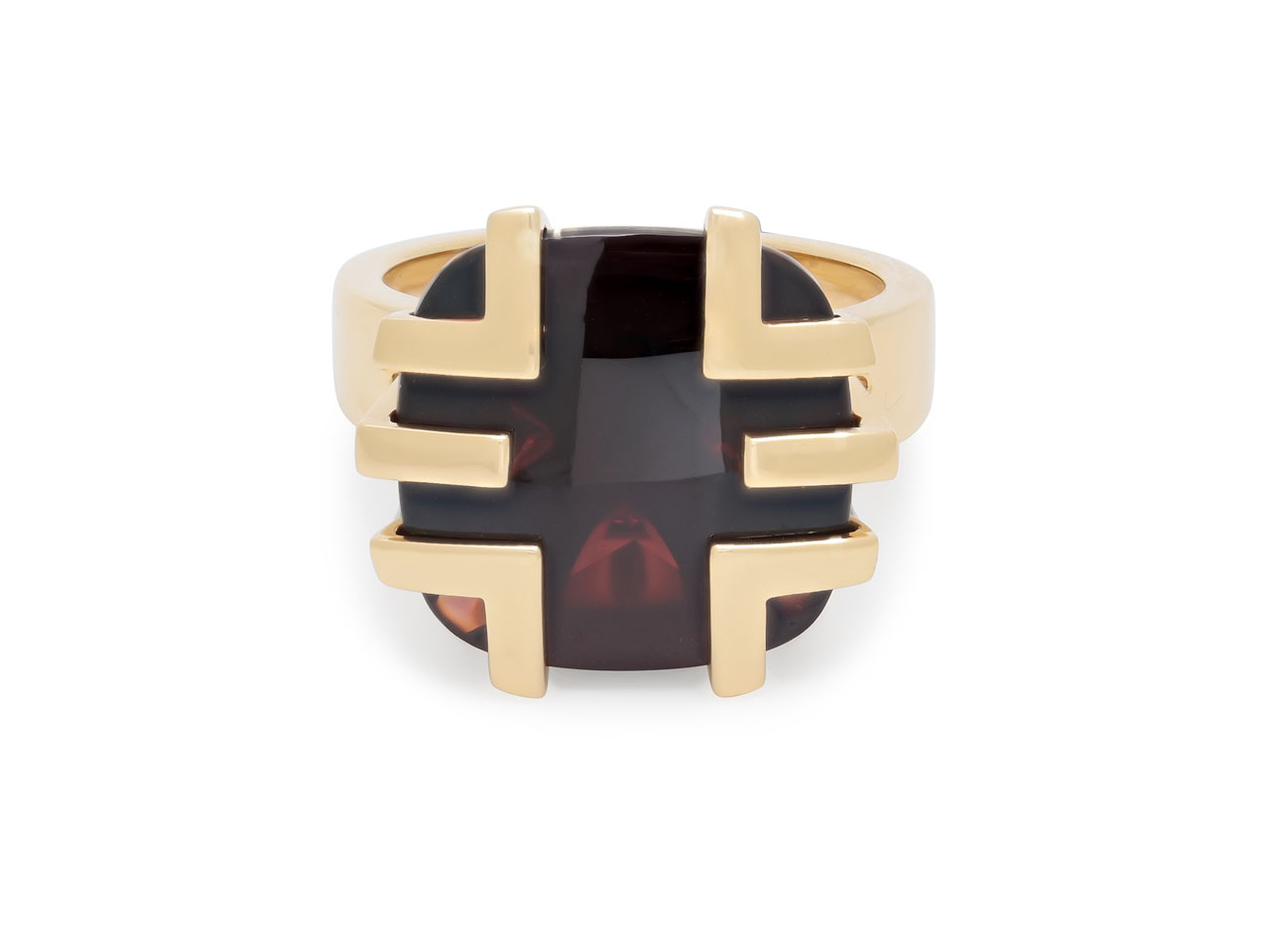 BELADORA Cartier 'Le Baiser Du Dragon' Garnet Ring in 18K Gold