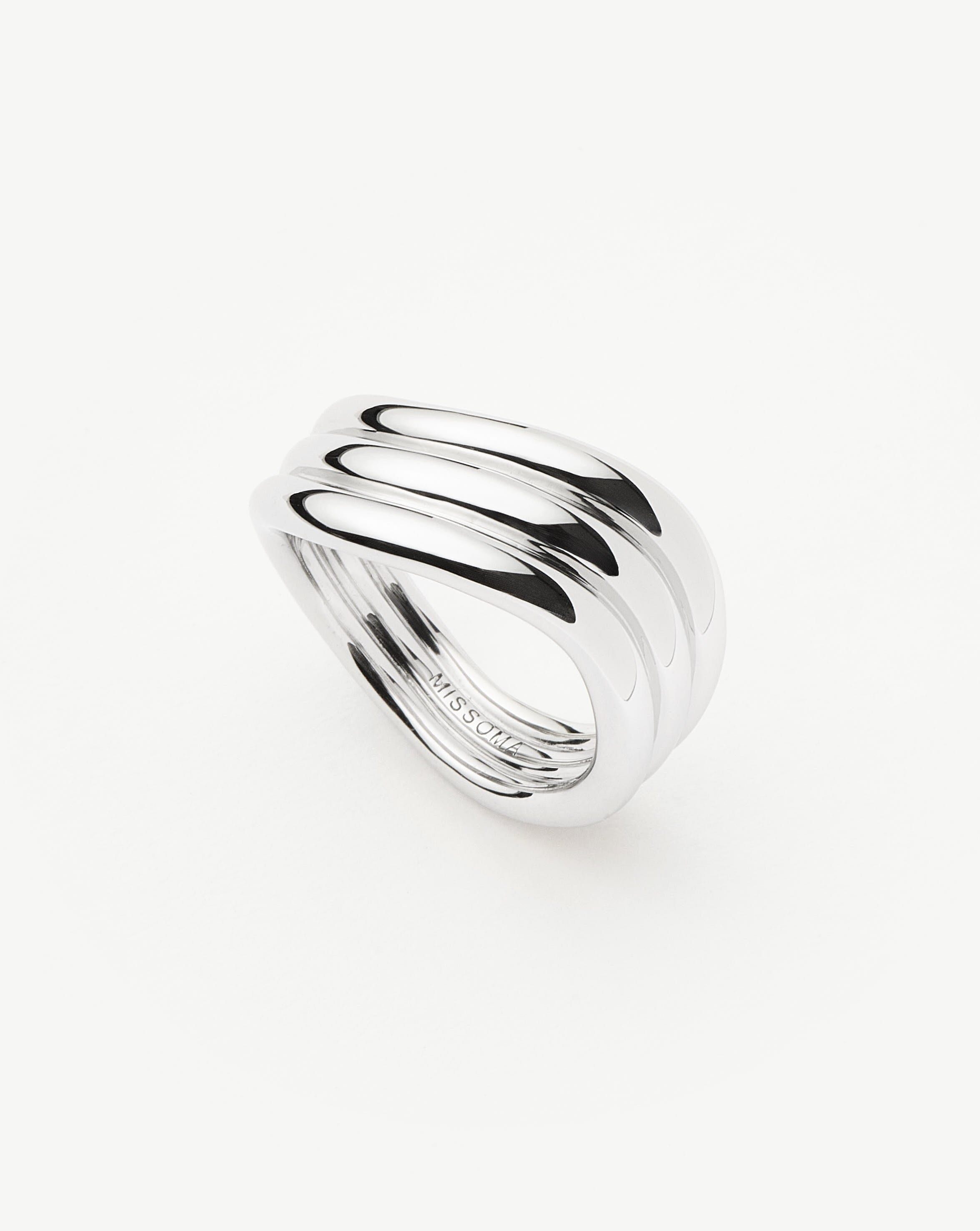 MISSOMA Savi Signature Triple Ring   Silver Plated