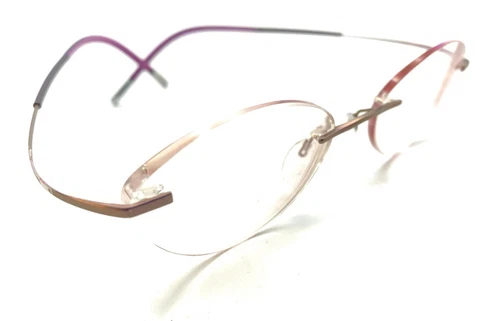 Silhouette 4247 40 6054 Titanium Pink Purple Rimless Eyeglasses Frames 49 17 145