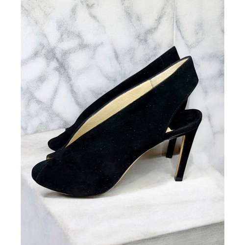 Jimmy Choo Shar 100mm Suede Peep Toe Pumps Size 35.5