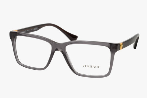 New VERSACE Eyeglasses MOD. 3328 5389 56 16 150 Grey Transparent & G Frames