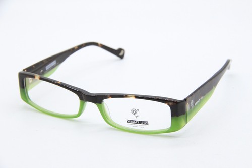NEW VERSACE 1969 VINTAGE V7054 C4 TRANSPARENT HAVANA AUTHENTIC EYEGLASSES 52 17