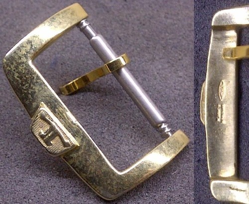Original Jaeger LeCoultre 2 Buckle Buckle 16mm Inner YellowGP Excellent! L@@K!
