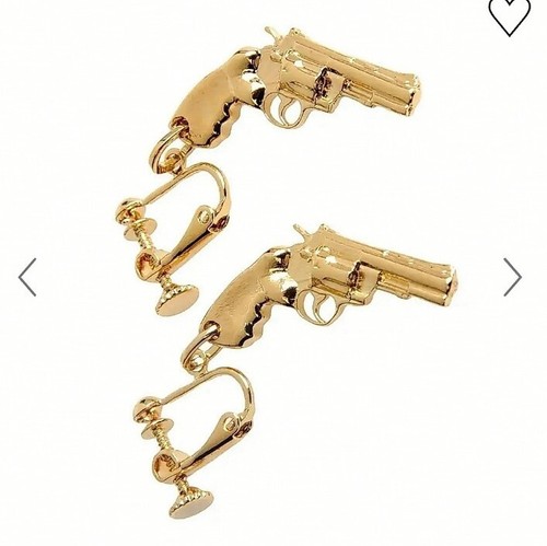 Rare YSL Yves Saint Laurent X Hedi Slimane 2014 Runway Revolver Pistol Earrings