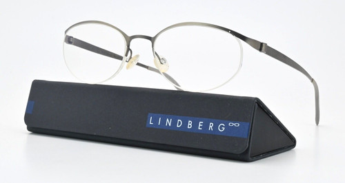 Lindberg Glasses Frame 7115 col. 10 Strip Titanium Silver Satin Oval half Rim M