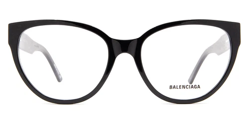 Balenciaga BB0064O Eyeglasses Women Black Cat Eye 54mm New 100% Authentic