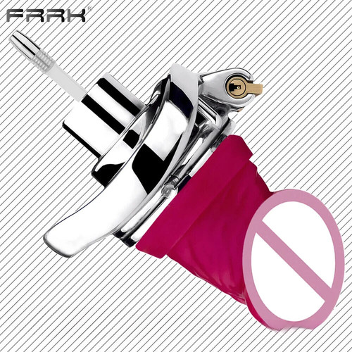 Flat Chastity Cage with An Attachable Stainless Steel Metal Rings Male