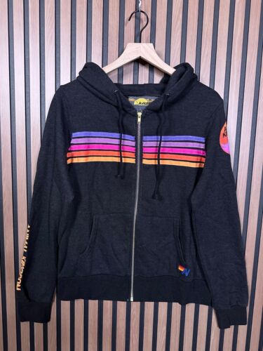 New Aviator Nation x Animal Kingdom Sweater Medium Womens Gray Fleece Collab