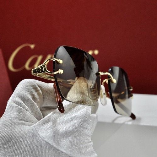 Cartier CC3121 LA DONA TRAPEZIUM Solid 18K Frameless Glasses Complete/Box&paper