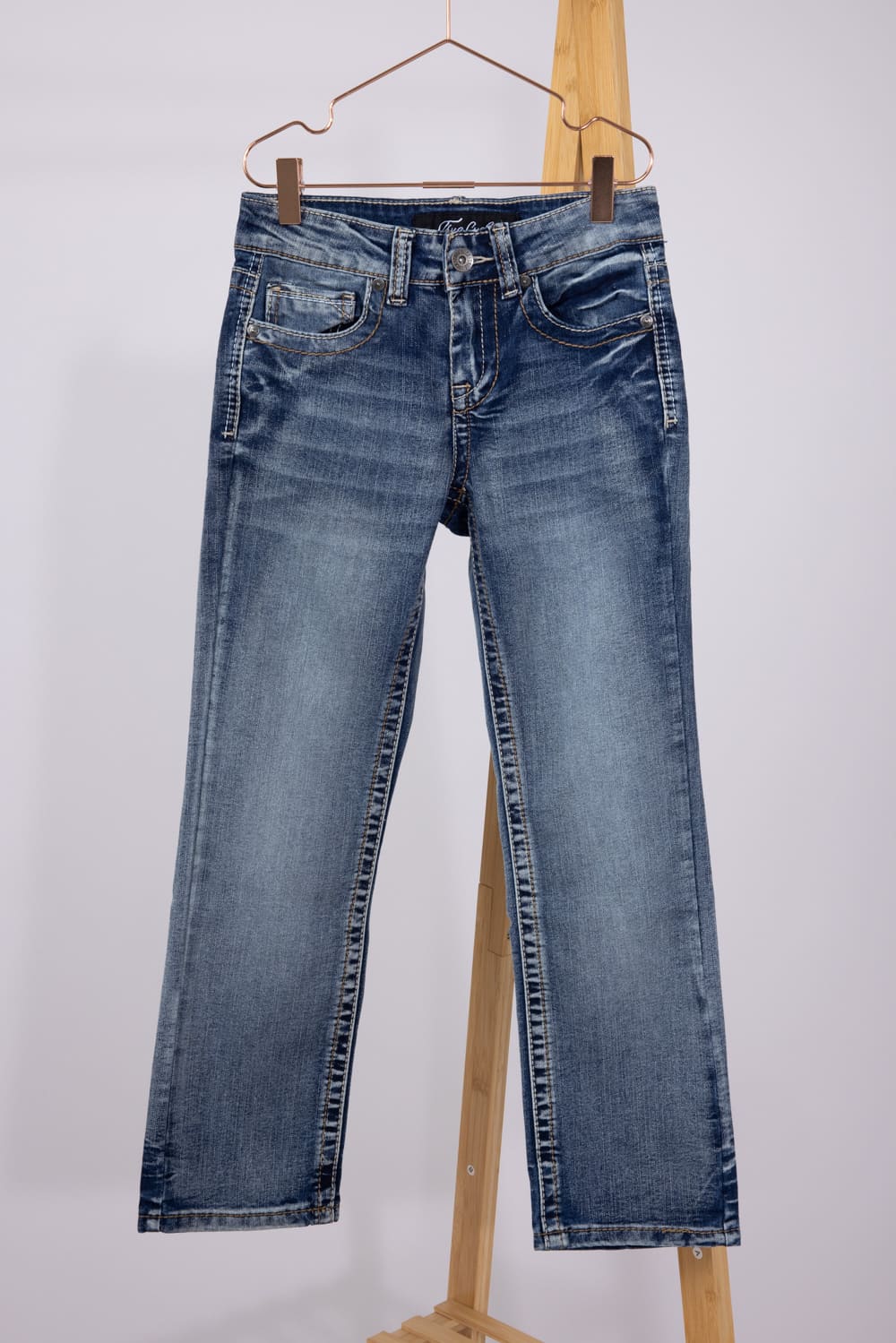 TRUE LUCK JEANS   1897 True Luck Boys 8 20 Ramsey Straight Stretch Jeans   TL19150017B MEDBLUE