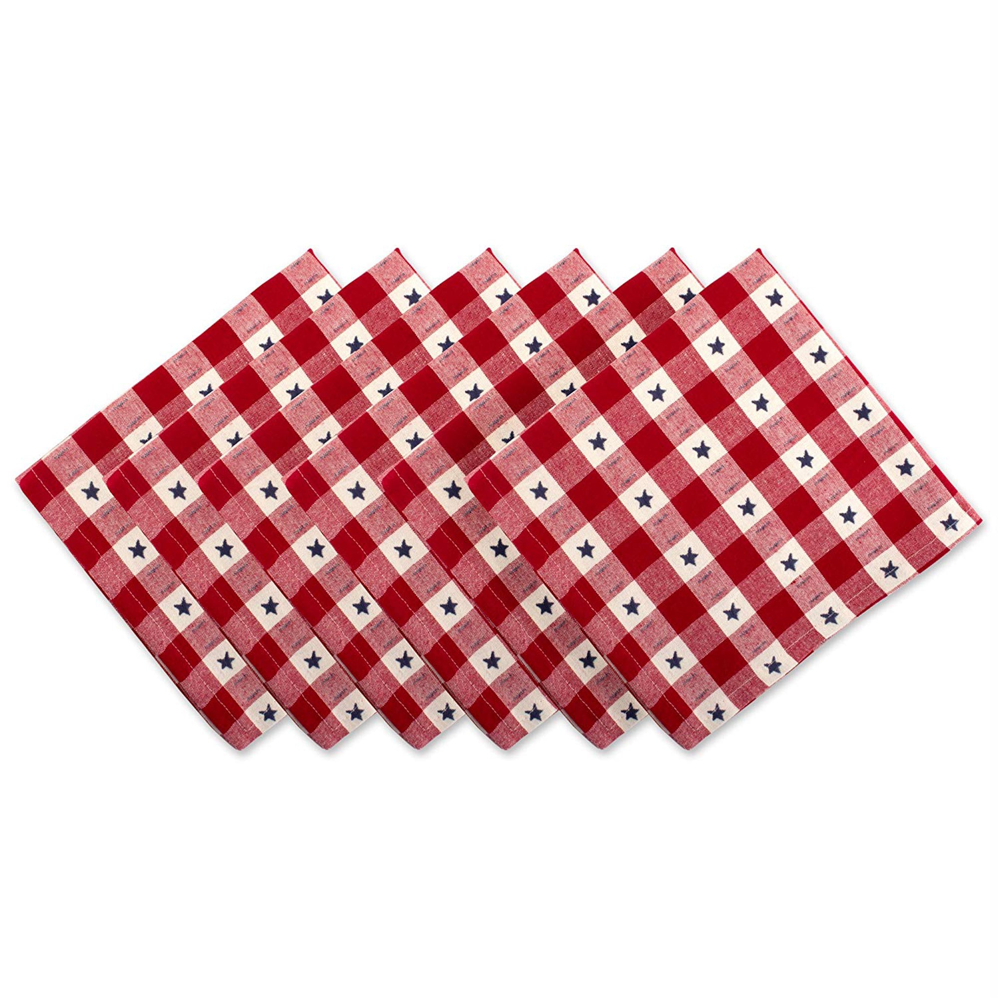 2185 DII 4th of July Star Check Napkin (Set of 6)
