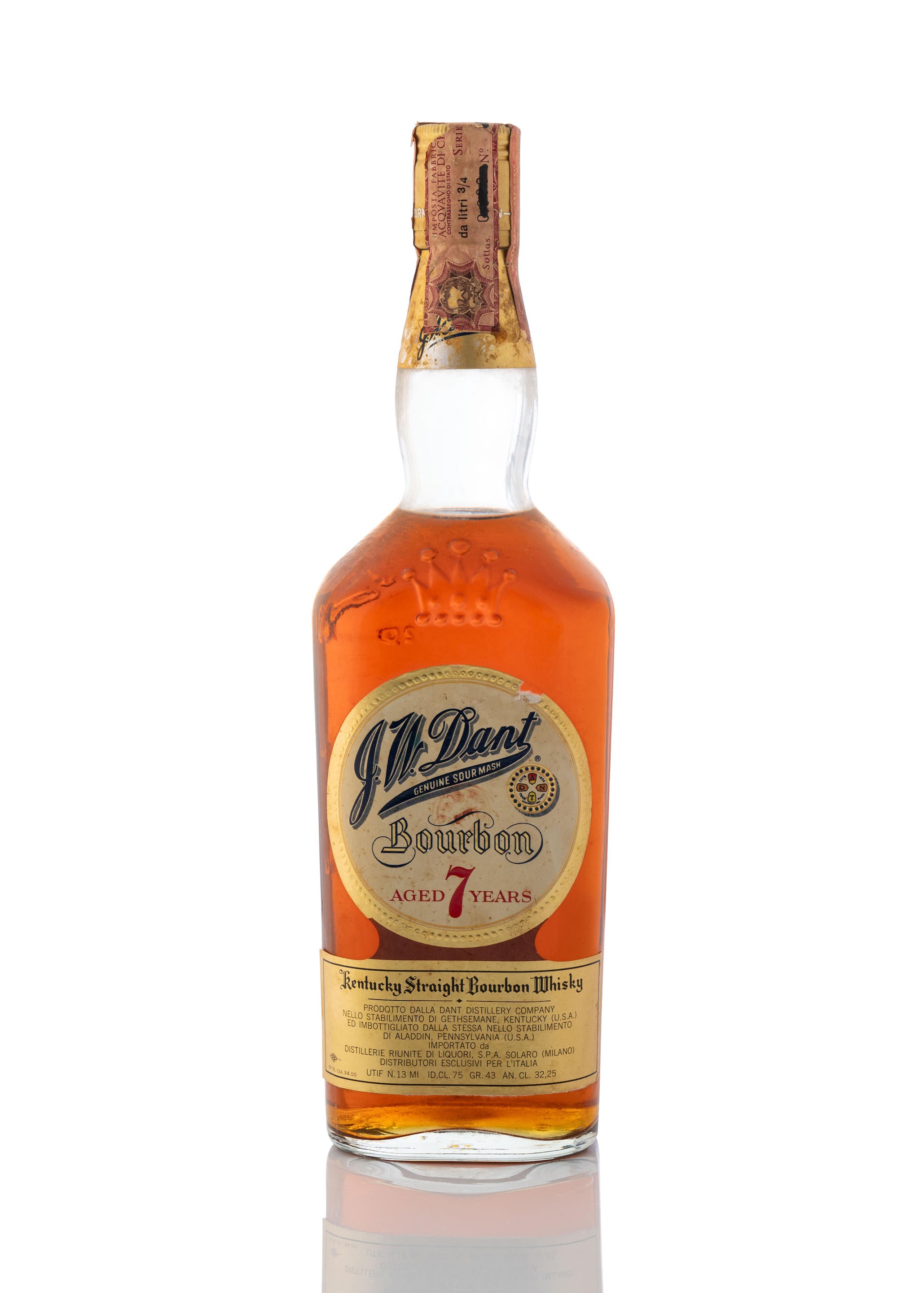 OLD SPIRITS COMPANY J.W. Dant 7YO Kentucky Straight Bourbon Whiskey   Distilled 1962 / Bottled 1969 (43%, 75cl)