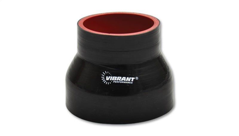 Vibrant 4 Ply Reinforced Silicone Transition Connector  2.25in I.D. x 2.75in I.D. x 3in long (BLACK)