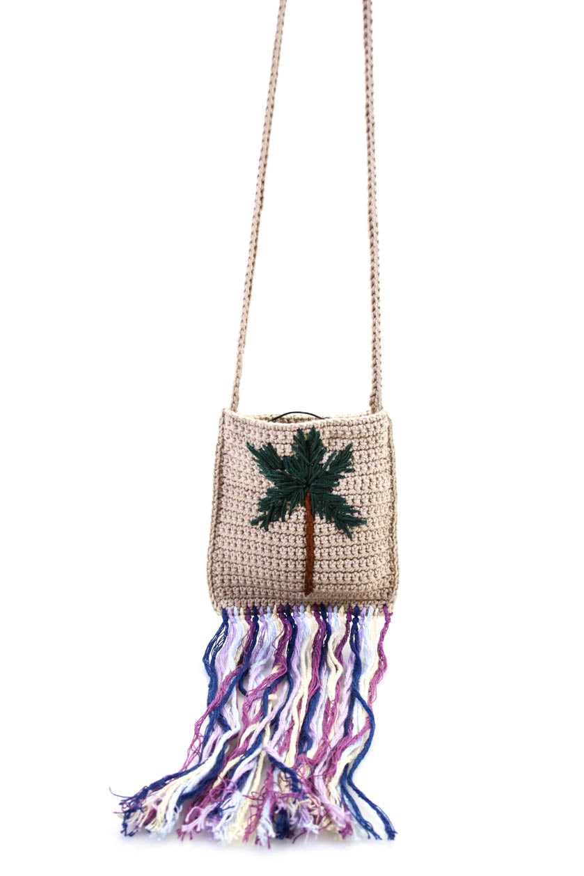 2738 Gio Womens Palm Mini Crossbody Bag Beige OS