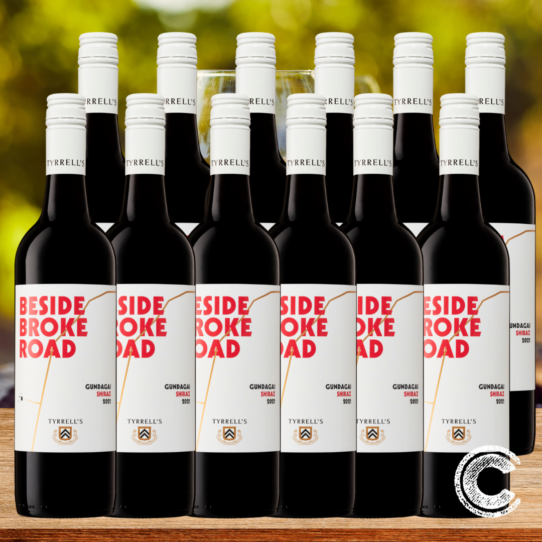 TYRRELL'S WINES Tyrrell's Beside Broke Road Gundagai Shiraz   12 Pack