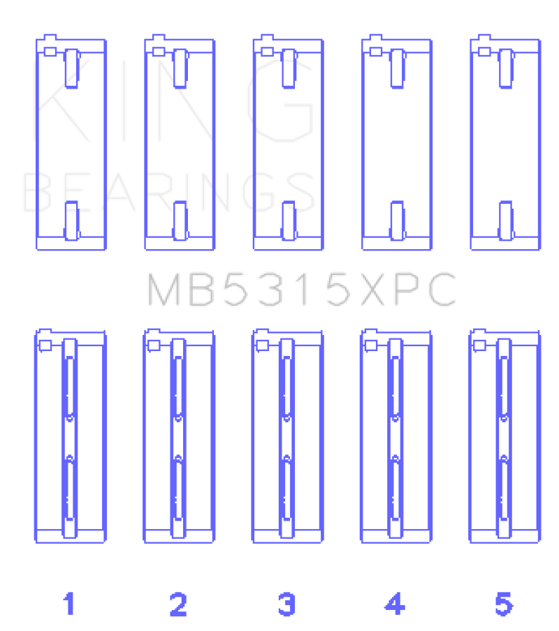 KING ENGINE BEARINGS King 1992+ Mitsubishi 4G63/4G64 EVO I IV (Size 0.5) Coated Performance Main Bearing Set