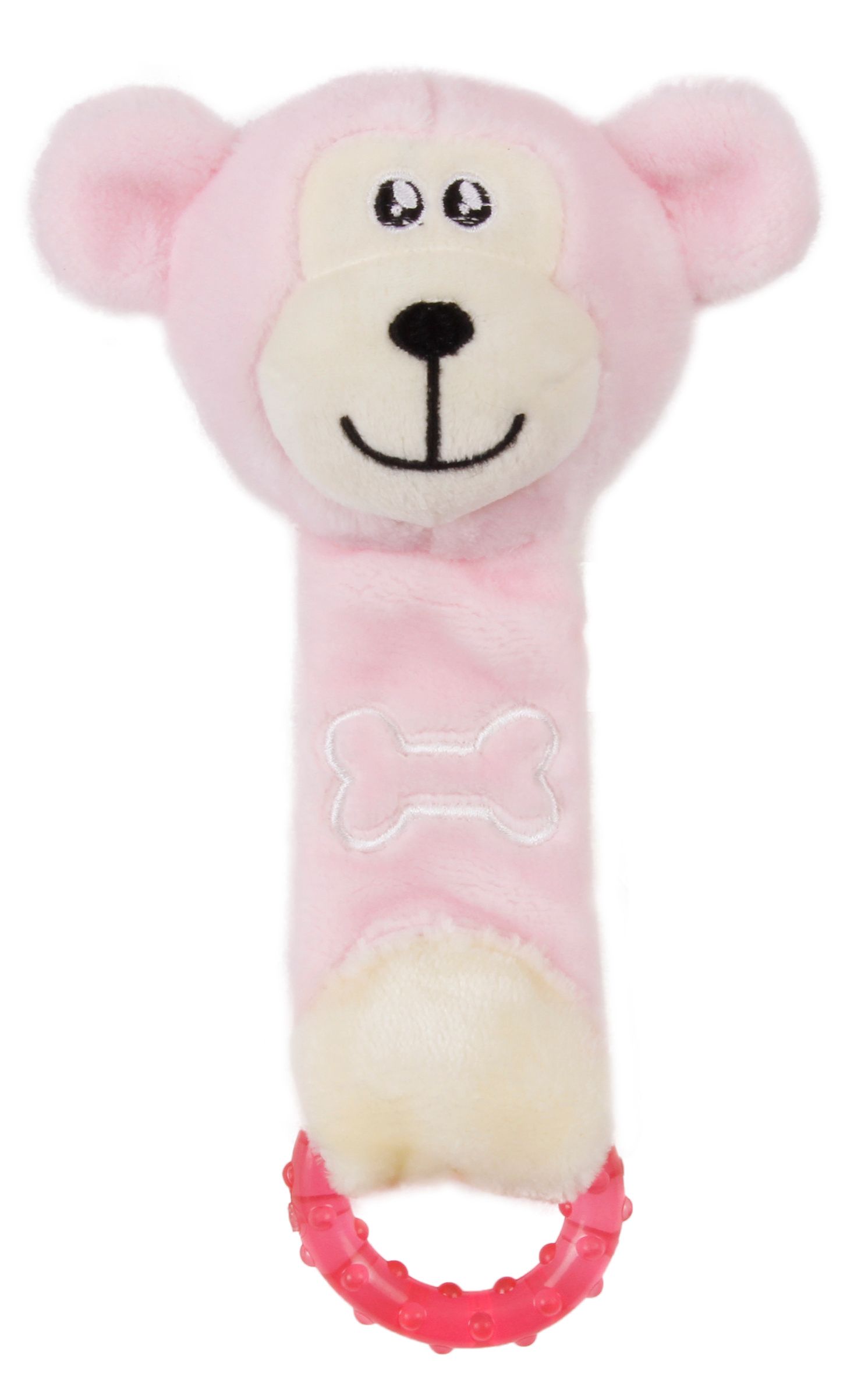 2223 Pet Life Moo Born' Plush Squeaky and Crinkle Newborn Rubber Teething Cat and Dog Toy