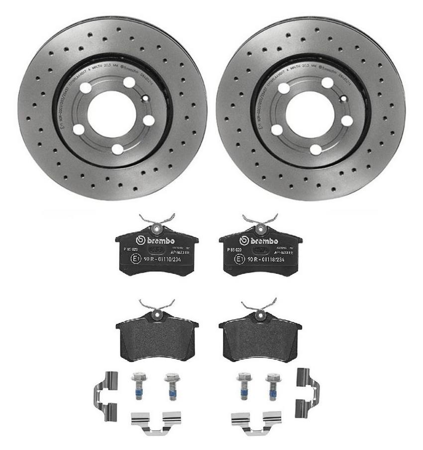 Brembo Brakes Kit – Pads and Rotors Rear (256mm) (Xtra) (Low Met)