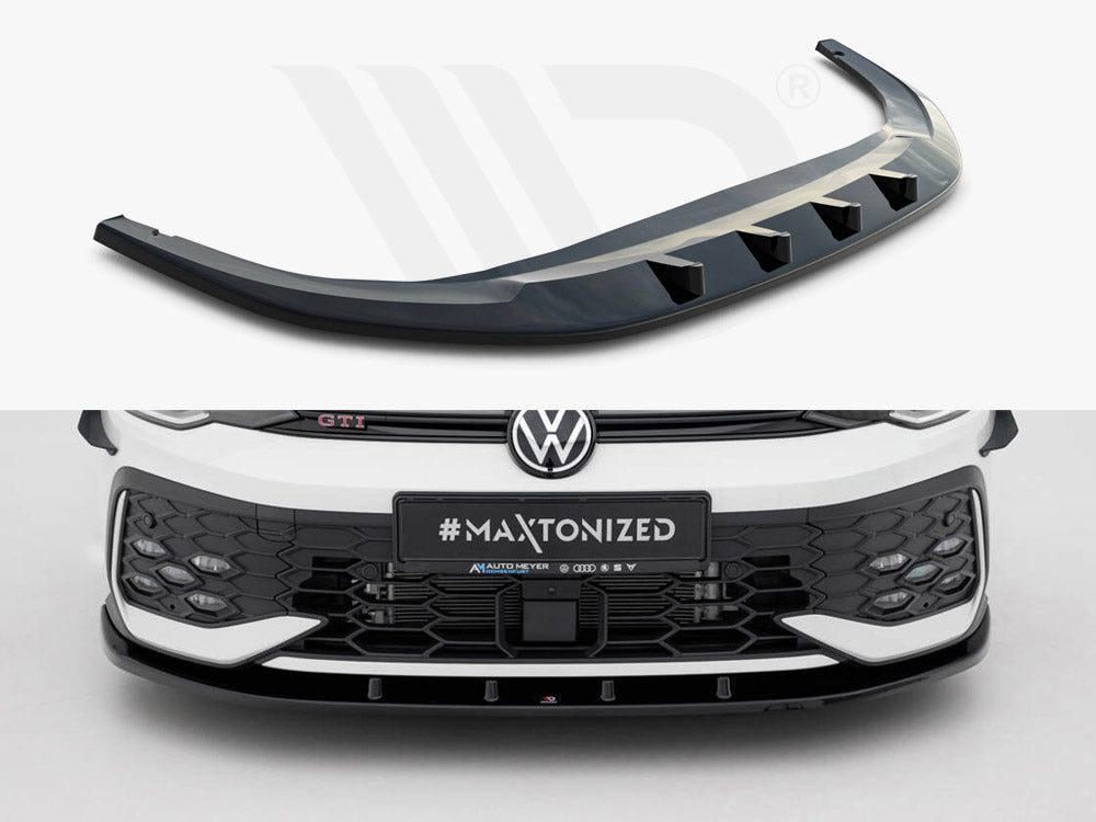 Maxton Design   Front Splitter V.2 Volkswagen Golf GTI / GTE / R Line Mk8 Facelift