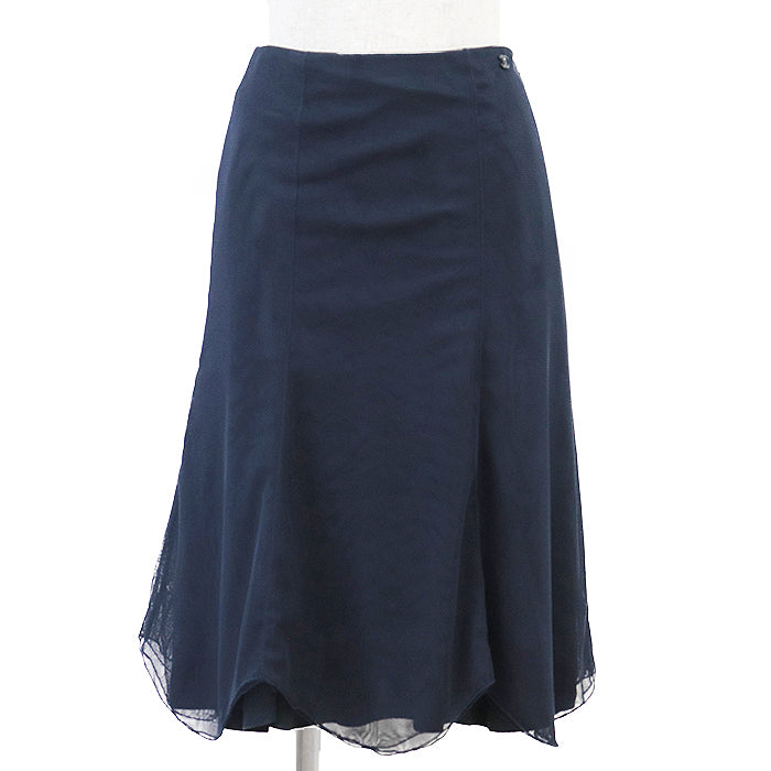 CHANEL skirt 02C P18712  [Outer material] 56% acetate  44% rayon [Lining] 100% silk Navy 36