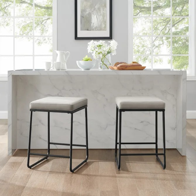 2570 Crosley Beckett 30" 2 piece Metal Bar Stool Set