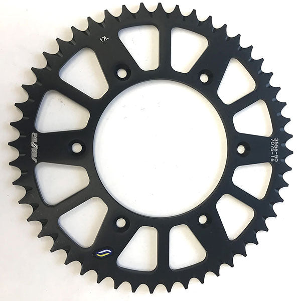 SUNSTAR WORKS TRIPLESTAR ALUMINUM REAR SPROCKET (5 355650BK)