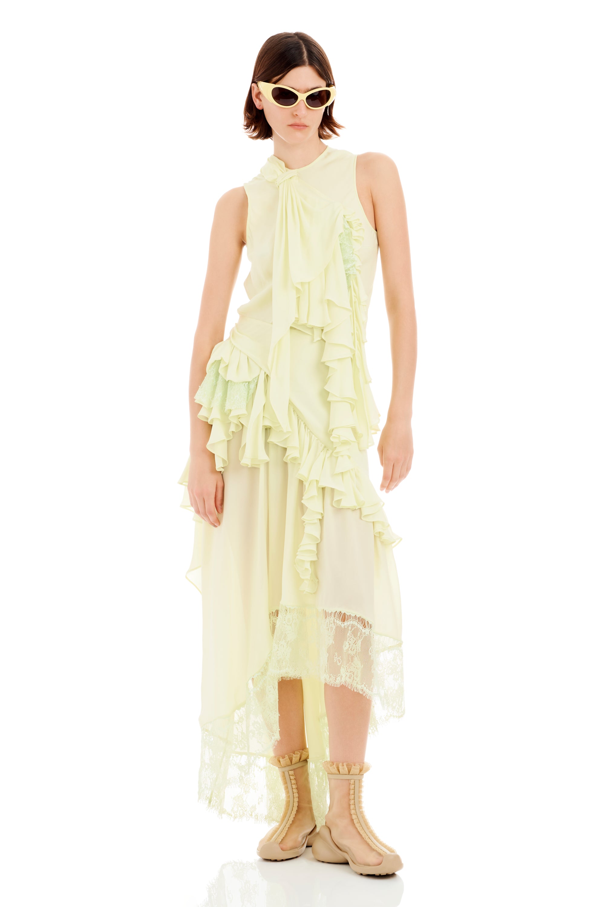 COLLINA STRADA CELERY ANGELICA DRESS