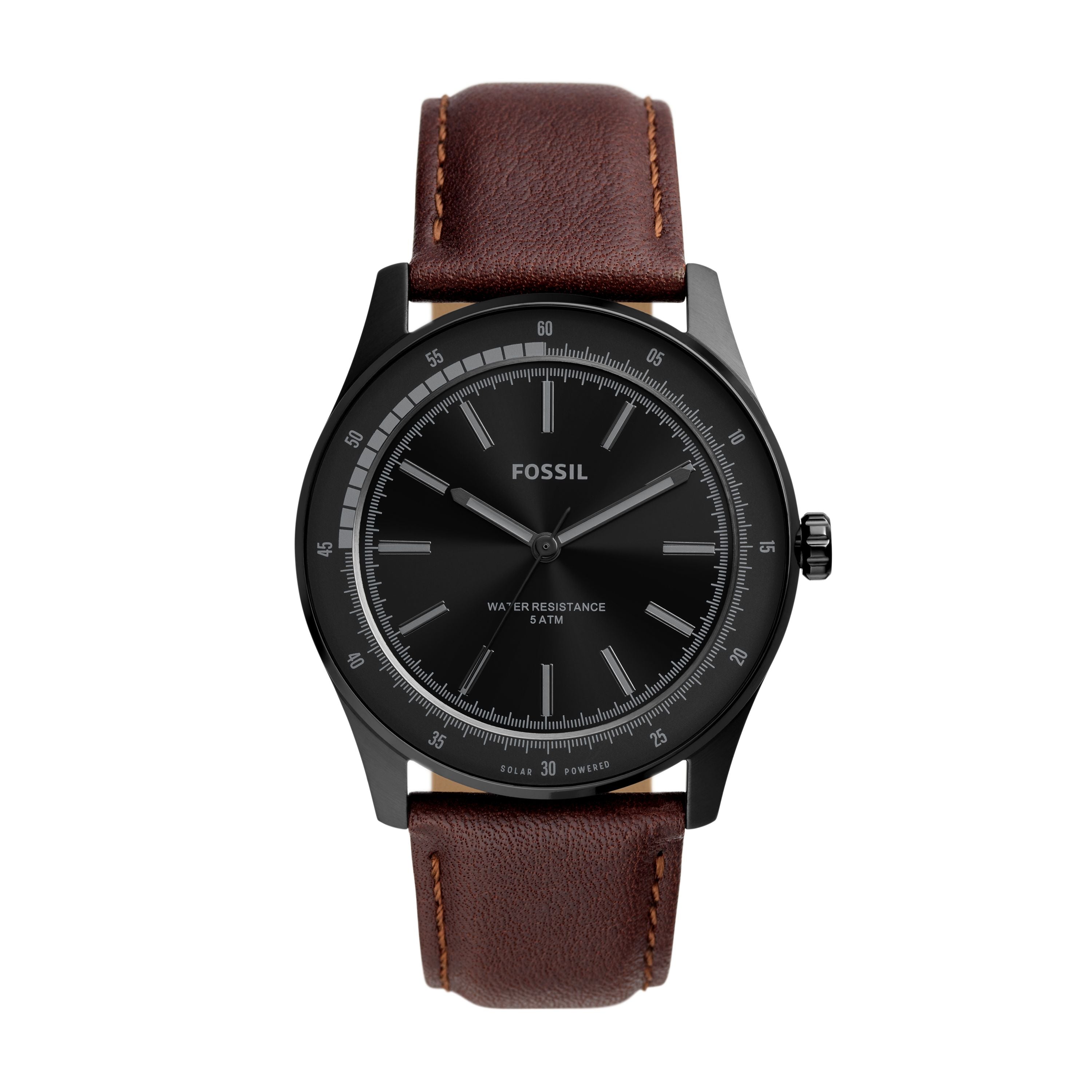 2147 Fossil Men's Sullivan Solar Powered  Black Tone Stainless Steel Watch