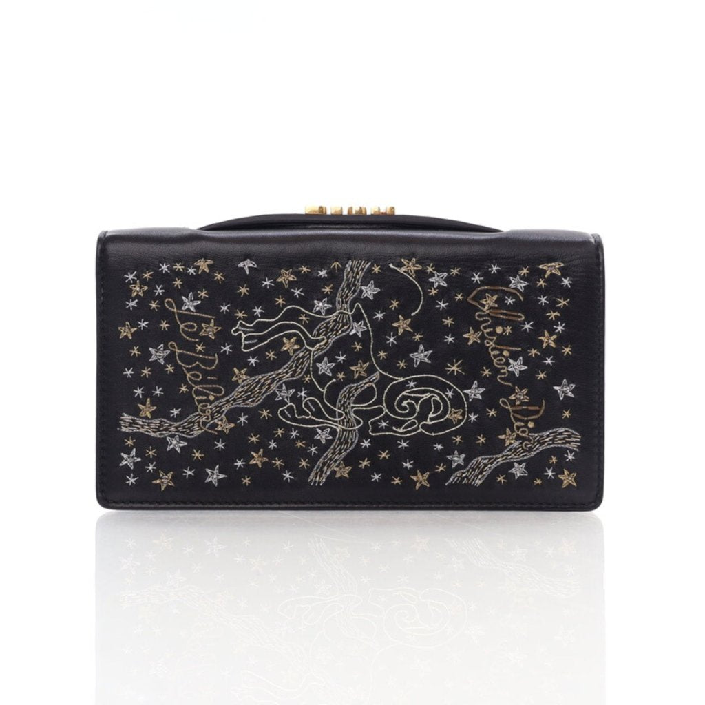 2821 Dior Black Lambskin Zodiac Aries Clutch