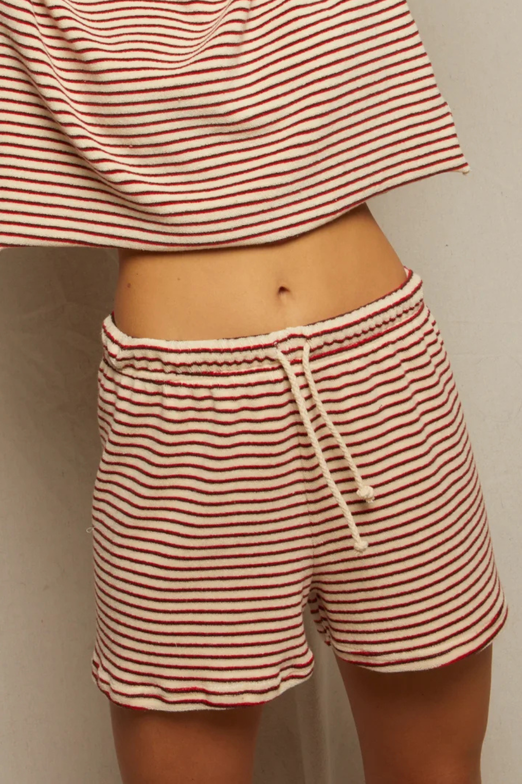 perfectwhitetee   Jace Shorts   Poppy Chocolate Stripe